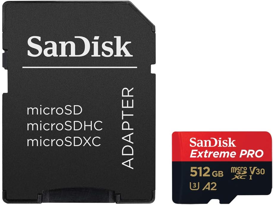 SanDisk 512GB Extreme PRO microSDXC UHS-I Card with Adapter - SDSQXCD-512G-GN6MA